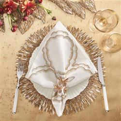 Flutter Champagne Butterfly Gold Metal Napkin Ring - Set of 4|