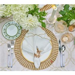 Flutter Champagne Butterfly Gold Metal Napkin Ring - Set of 4|