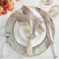 Dip Dye Modern Classic Silver Linen Napkin - Set of 4|