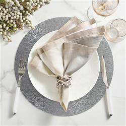 Dip Dye Modern Classic Silver Linen Napkin - Set of 4|