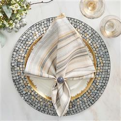 Candice Shell Mosaic Coastal Grey Capiz Shell Placemat - Set of 4|