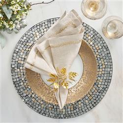 Candice Shell Mosaic Coastal Grey Capiz Shell Placemat - Set of 4|