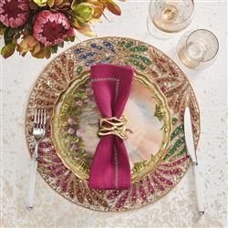 Flux Hollywood Regency Gold Aluminum Napkin Ring - Set of 4|