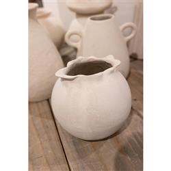 Shire French Country Natural White Paper Mache Pot|