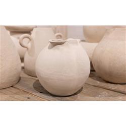 Shire French Country Natural White Paper Mache Pot|