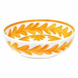 Sicily Global Bazaar Orange Melamine Floral Serving Bowl|