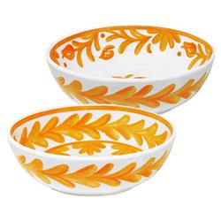 Sicily Global Bazaar Orange Melamine Floral Serving Bowl|
