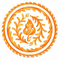 Sicily Global Orange Melamine Floral Appetizer Plate - Set of 4|