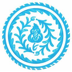 Sicily Global Teal Melamine Floral Appetizer Plate - Set of 4|