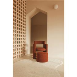 Silhouette Modern Cream Wool Bean Washable Solid Rug - 4'11"x5'11"|