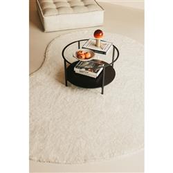 Silhouette Modern Cream Wool Bean Washable Solid Rug - 4'11"x5'11"|