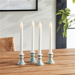Nolan French Country Green Porcelain Candle Holder - Set of 4|