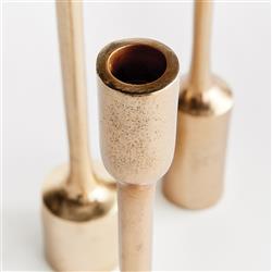 Ingrid Industrial Loft Gold Aluminum Candle Holder - Set of 3|