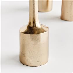 Ingrid Industrial Loft Gold Aluminum Candle Holder - Set of 3|