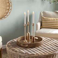 Ingrid Industrial Loft Gold Aluminum Candle Holder - Set of 3|