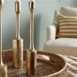 Ingrid Industrial Loft Gold Aluminum Candle Holder - Set of 3|
