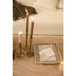 Ingrid Industrial Loft Gold Aluminum Candle Holder - Set of 3|