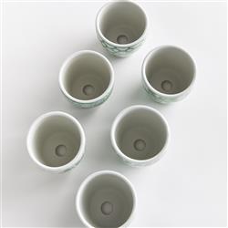 Nolan French Country Green Porcelain Flower Pot - Set of 6|
