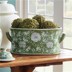 Nolan French Country Green Porcelain Lotus Planter|