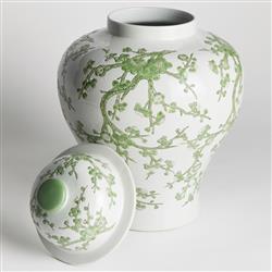 Nolan French Country White Porcelain Lidded Ginger Jar|