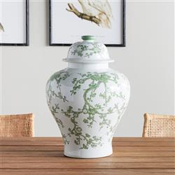 Nolan French Country White Porcelain Lidded Ginger Jar|
