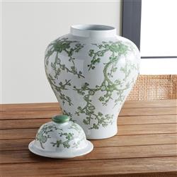 Nolan French Country White Porcelain Lidded Ginger Jar|