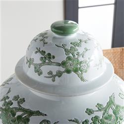 Nolan French Country White Porcelain Lidded Ginger Jar|