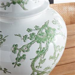 Nolan French Country White Porcelain Lidded Ginger Jar|