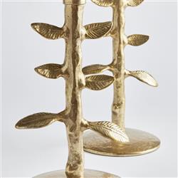 Miles French Country Gold Aluminum Candle Holder - Set of 2|