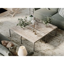 Miles French Country Gold Aluminum Candle Holder - Set of 2|