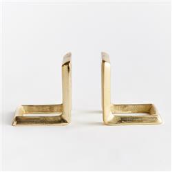 Genevieve Hollywood Regency Gold Aluminum Bookends|