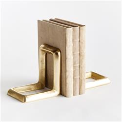 Genevieve Hollywood Regency Gold Aluminum Bookends|