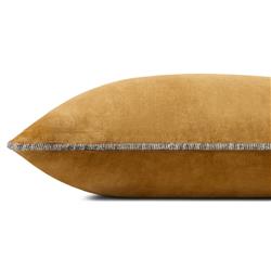 Liza Modern Classic Gold Cotton Down Fill Decorative Lumbar Pillow - 13x21|