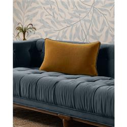 Liza Modern Classic Gold Cotton Down Fill Decorative Lumbar Pillow - 13x21|