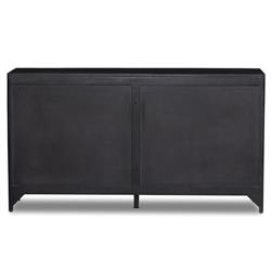 Rhian Coastal Beach Black Mango Wood Black Woven Cane Double Dresser|