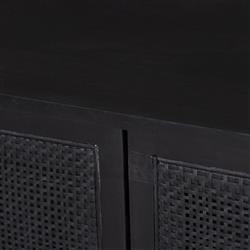 Rhian Coastal Beach Black Mango Wood Black Woven Cane Double Dresser|