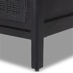 Rhian Coastal Beach Black Mango Wood Black Woven Cane Double Dresser|