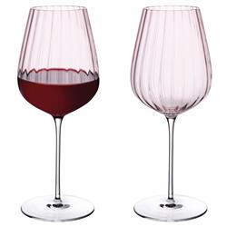 Round Up Modern Classic Dusty Rose Crystal Red Wine Glass - Set of 2|
