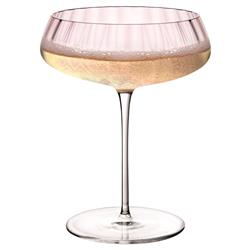 Round Up Modern Classic Dusty Rose Crystal Coupe Glass - Set of 2|