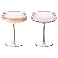 Round Up Modern Classic Dusty Rose Crystal Coupe Glass - Set of 2|