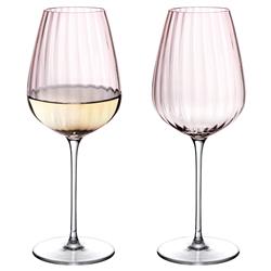 Round Up Modern Classic Dusty Rose Crystal White Wine Glass - Set of 2|