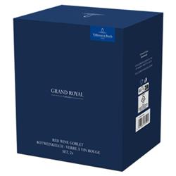 Grand Royal Hollywood Regency Crystal Red Wine Glass - Set of 2|