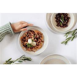 Perlemor Coastal Beach Beige Porcelain Pasta Bowl|