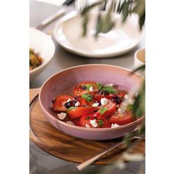 Perlemor Coastal Beach Coral Pink Porcelain Pasta Bowl|