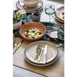 Perlemor Coastal Beach Coral Pink Porcelain Pasta Bowl|