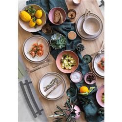 Perlemor Coastal Beach Coral Pink Porcelain Pasta Bowl|