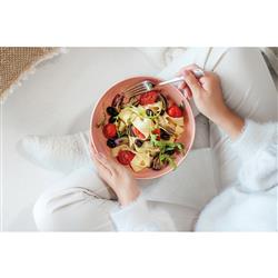 Perlemor Coastal Beach Coral Pink Porcelain Pasta Bowl|