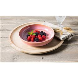 Perlemor Coastal Beach Coral Pink Porcelain Pasta Bowl|