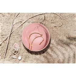 Perlemor Coastal Beach Coral Pink Porcelain Pasta Bowl|