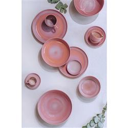 Perlemor Coastal Beach Coral Pink Porcelain Serving Bowl|